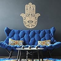 Vista 7 de Fourth Level Manufacturing Hamsa de 33 pulgadas, arte de pared de geometría sagrada para el hogar, mano malvada de hamsa, decoración de altar