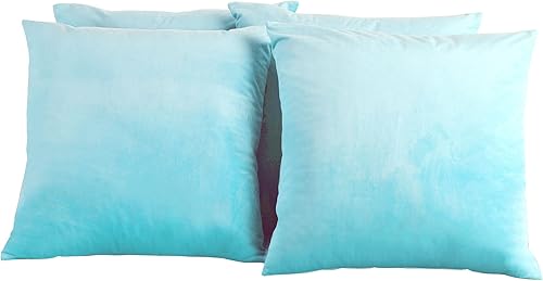 Miniatura 5 de Home Soft Things Juego de 4 fundas de almohada decorativas supersuaves de color liso, 20 x 20 pulgadas, funda de cojín cuadrada moderna de felpa