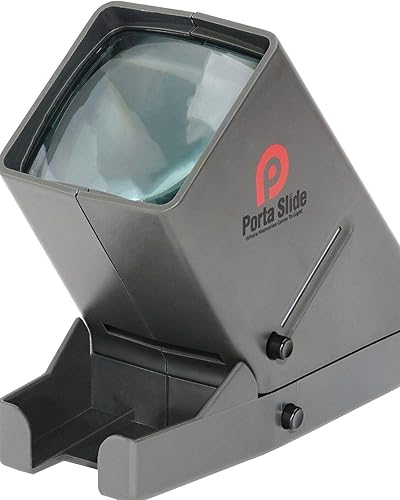 Miniatura 3 de Visor de diapositivas PS-3, vista de 2x2 pulgadas. Diapositivas, tiras de película de 1.378 in y negativos, luz de visualización LED, pantalla de 4