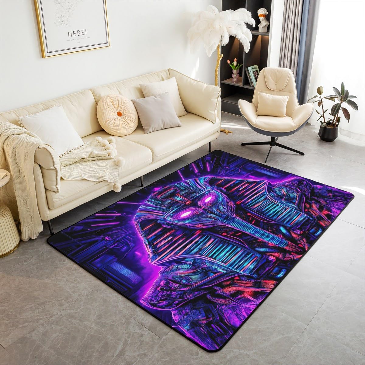 Feelyou Horse Area Rug 3x5 Kids Dreamy Horse Galaxy Living Room Rugs for Bedroom for Boys Girls Teens Kawaii Animal Decor Decorative Carpet Rug Non-Slip Outer Space Indoor Floor Mat Cute