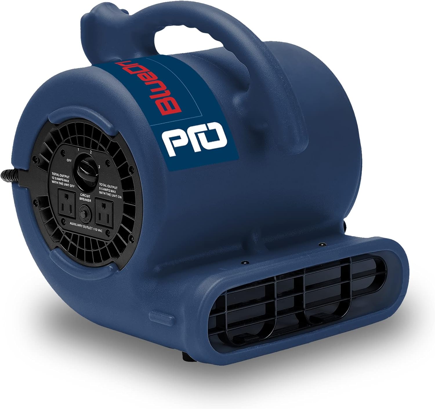 BlueDri 1/4 HP 900 CFM Air Mover for Water Damage Restoration Equipment Carpet Dryer Floor Blower Fan Home and Plumbing Use, BDP-25, Blue