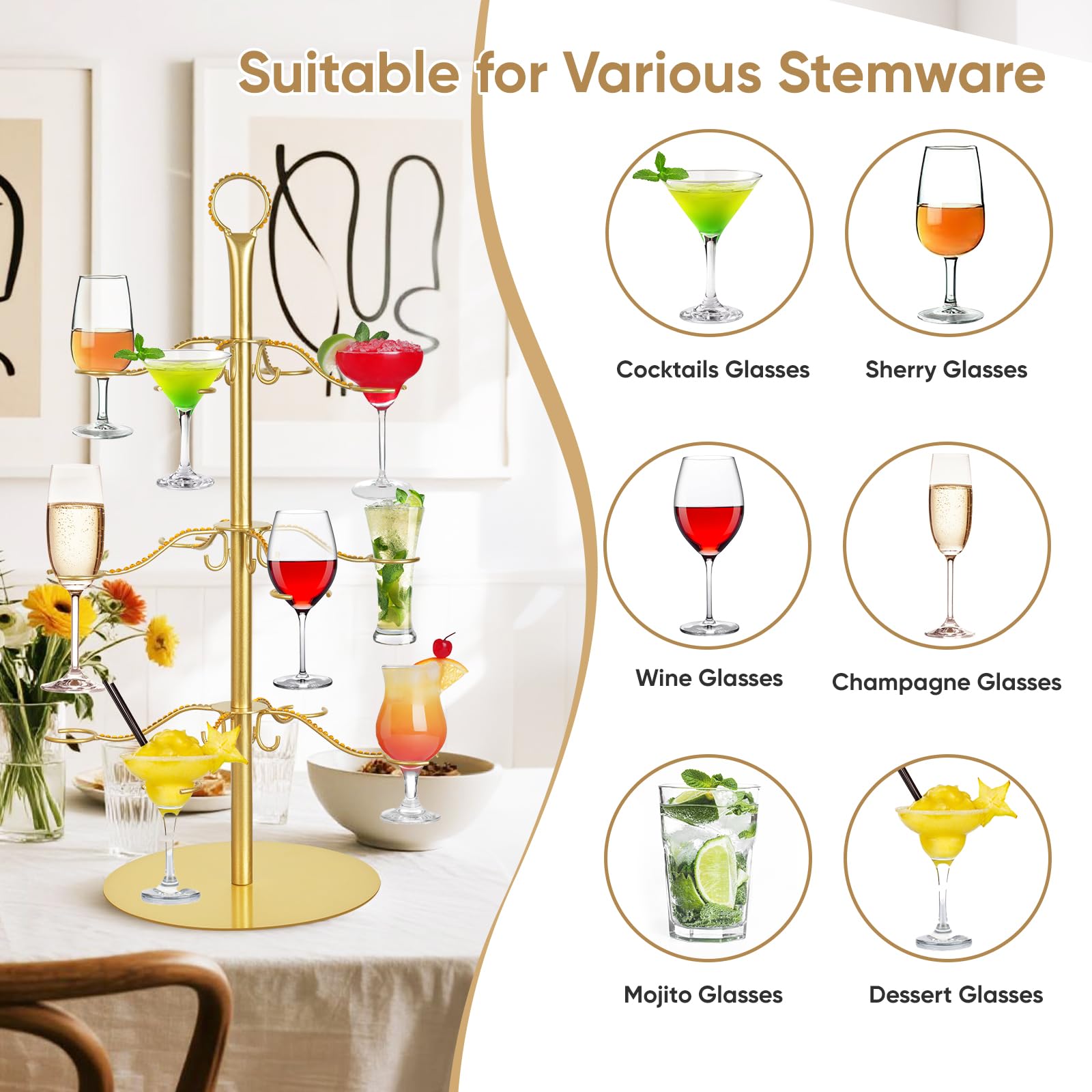 Snapklik.com : ALIMOTA 3 - Tier Cocktail Tree Stand, 12 - Holder Metal ...