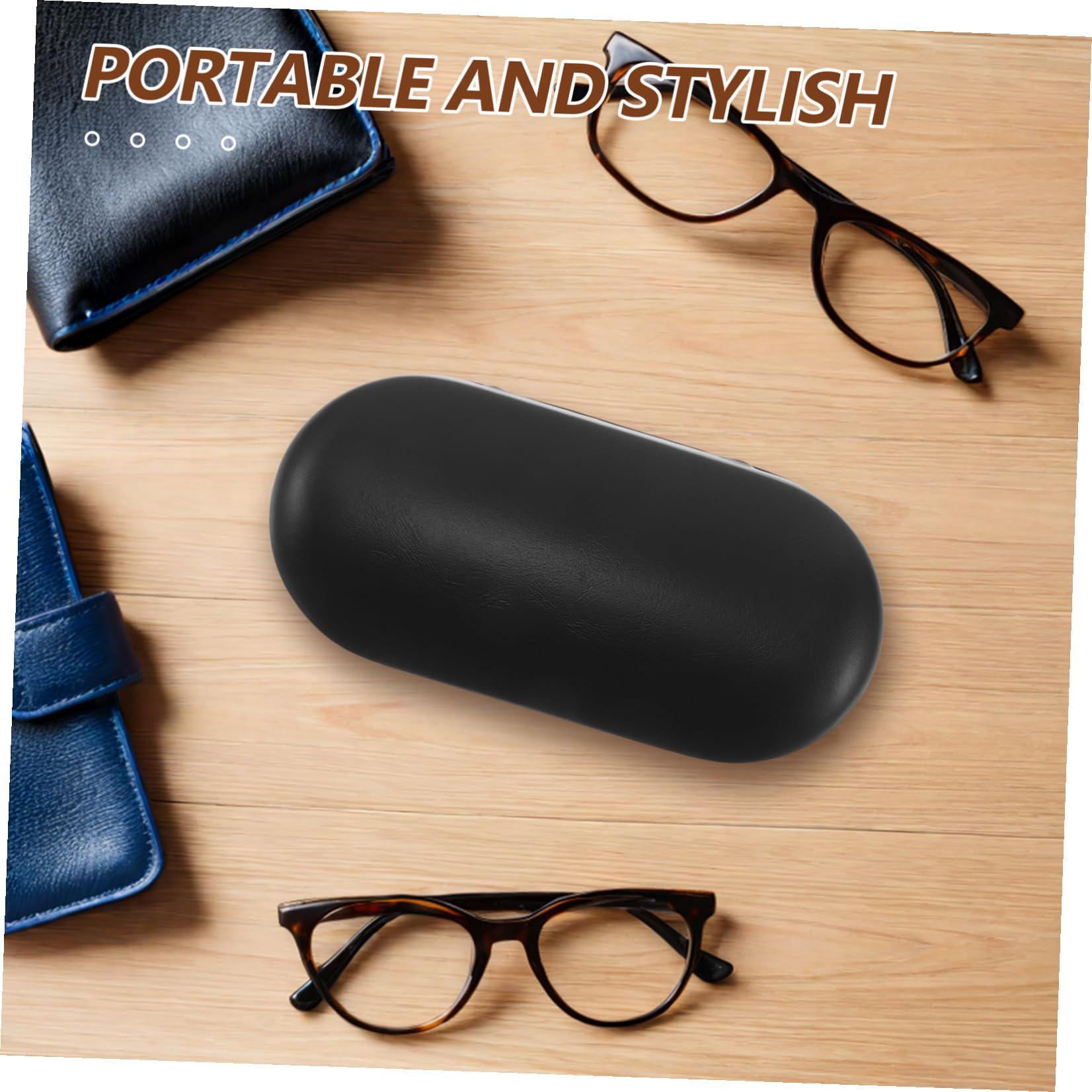 Étui à Lunettes Rigide Double Compartiment Grosse Capacité, Boîte de Rangement Noire Portable pour Lunettes de Soleil Vue, Protection Renforcée pour Voyage et Usage Quotidien