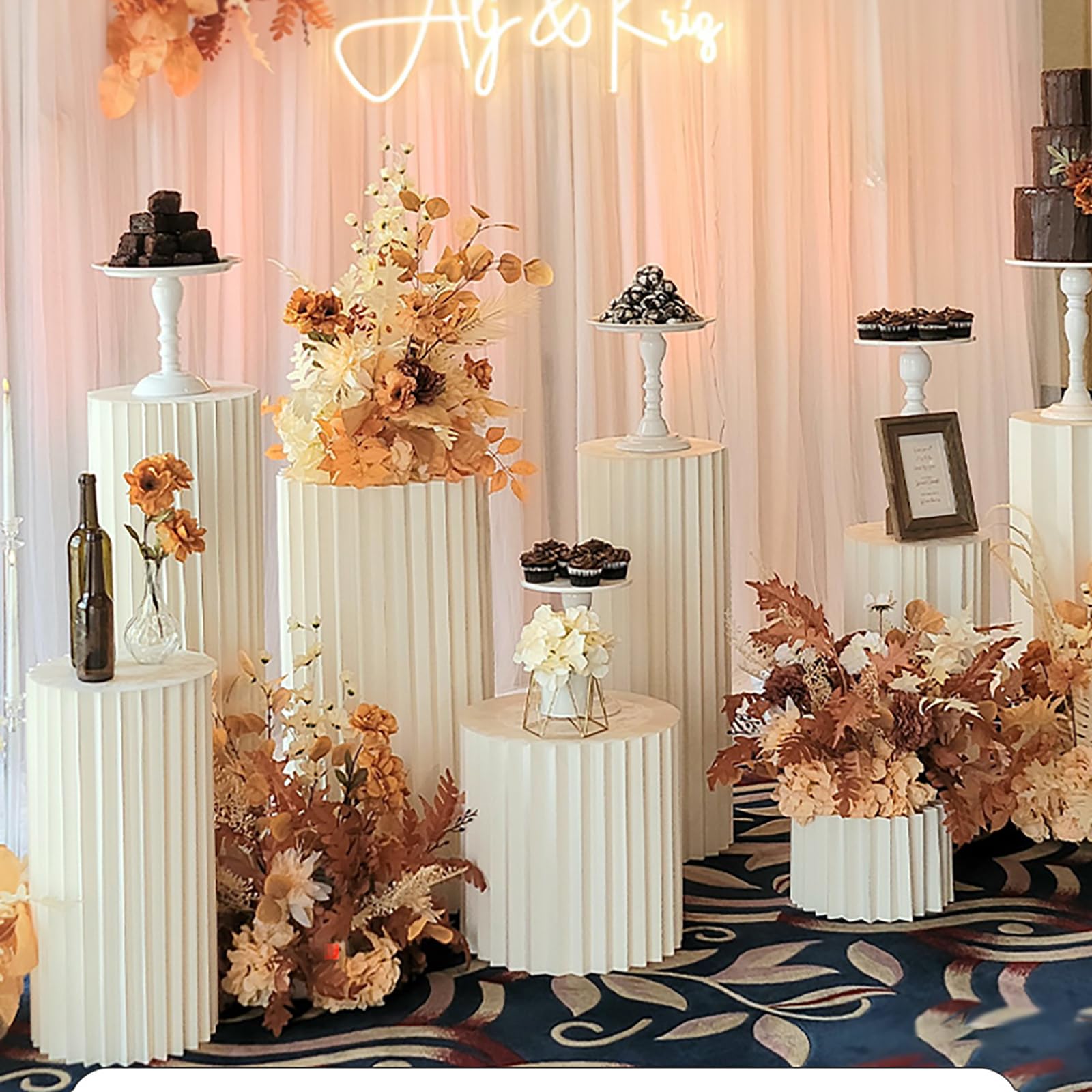 A estrutura cilíndrica de favo de mel Crypto é um armazenamento dobrável  sólido e durável, estilo e estilo versáteis, adequado para cenas de  casamento, sobremesa (tamanho: 60 + 80 + 100 cm (conjunto | Amazon.com.br