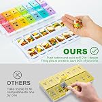Weekly Pill Organizer 2 Times a Day Easy Fill Design, 7 Day Pill Box Am Pm with Push Button, Large Compartment Pill Container Medicine Organizer, Morning Night Pill Holder 14 Day for Fish Oil/Supplements