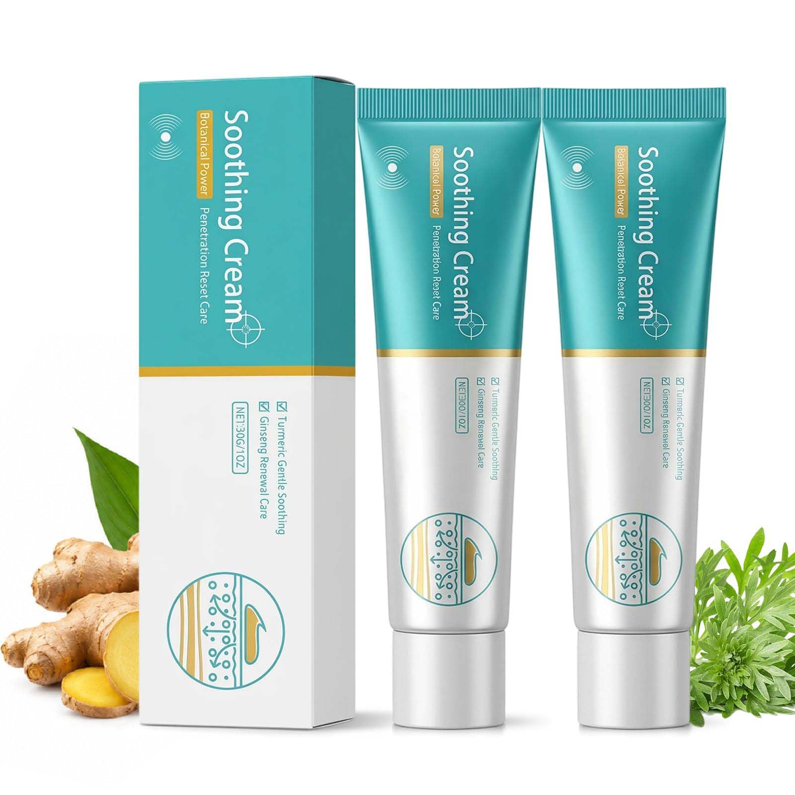 2PCS Herbal Vein Care Cream for Legs & Shoulders, Varicose Veins Cream, Botanical Massage Cream, Moisturizing Formula for Daily Skin Care