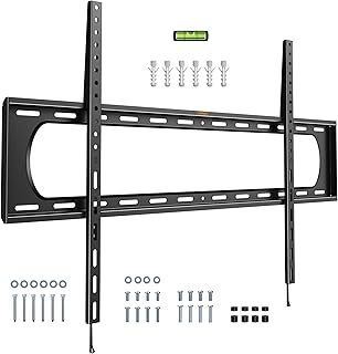 VonHaus TV Wall Bracket for 60-120" Screens, Ultra-Slim TV Bracket with Spirit Level, Flat to Wall Mount, 120kg Capacity, Max VESA: 900x600mm