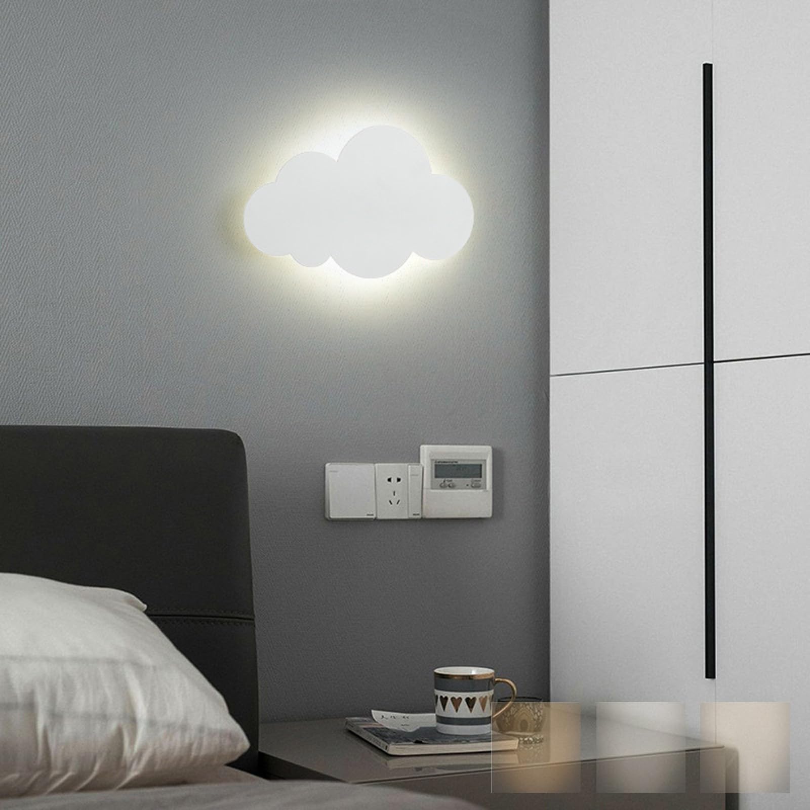 Lámpara de pared de hierro blanco con diseño creativo y tonos regulables 8