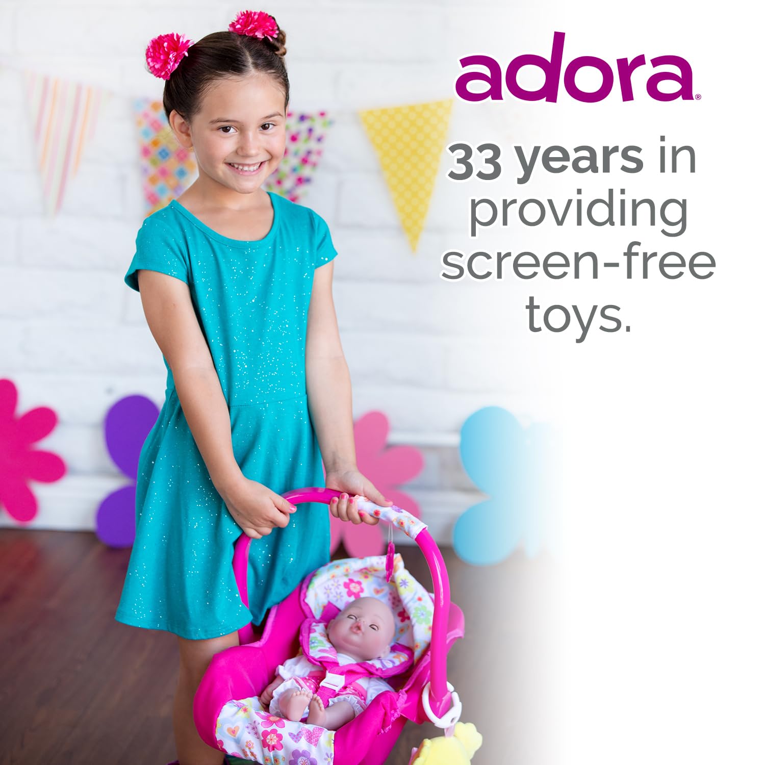 Adora Doll Car Seat For Toddlers – Fits 20” Dolls & Stuffed Animals, Teaches Car Safety, Machine Washable Cover - View #9