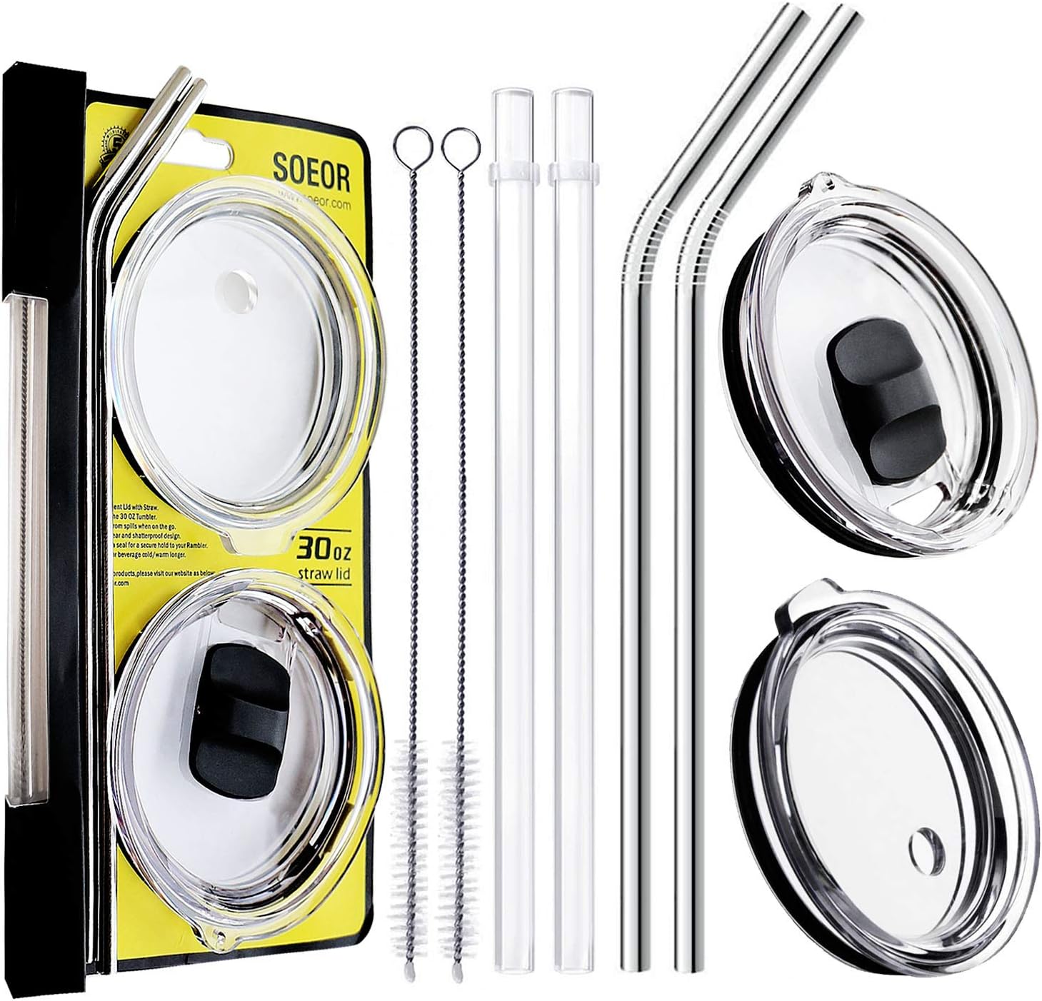 Exclusive Discount 90% Price Spill Splash Proof Magnetic Lid With Straws, Fits YETI Rambler Tumbler, Ozark Trail Tumbler Cup & Other Brands Vacuum Insulation Stainless Steel Tumblers (2 lid in pack 30 oz)