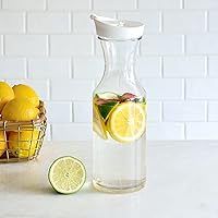 Vista 4 de Youngever Paquete de 3 jarras de plástico de 35 onzas, jarra de agua transparente reutilizable, recipientes para bebidas con tapas