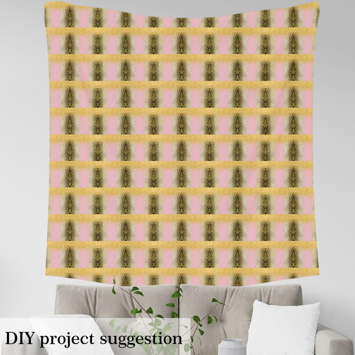 Homemissing Leopard Gedruckt Stoff Meterware 920x150cm Kinder Gold Geparden Muster Dekorative Wasserdichter Patchwork Stoffe Rosa und Schwarz Polsterstoff für Stühle Gradient Stil Stoffpaket