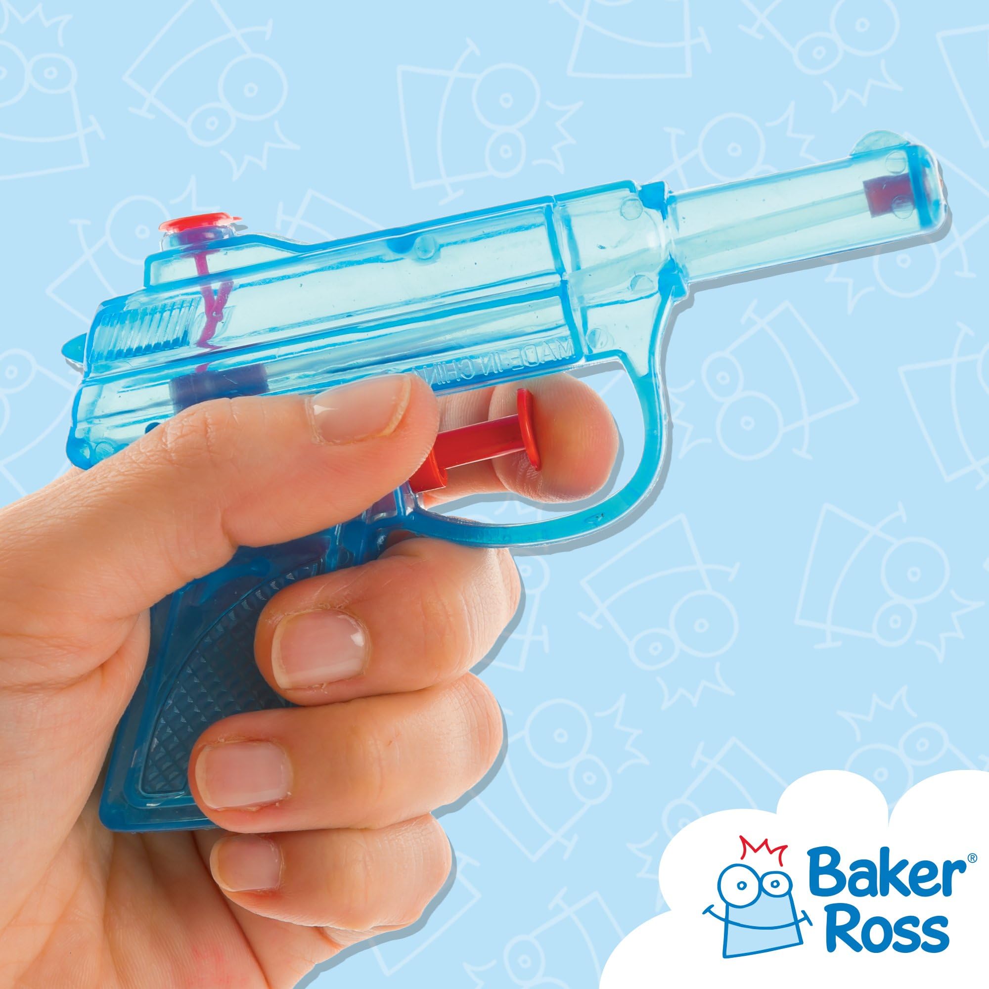 Baker Ross Przezroczyste pistolety na wodę (8 sztuk), 7,5-11,5 cm