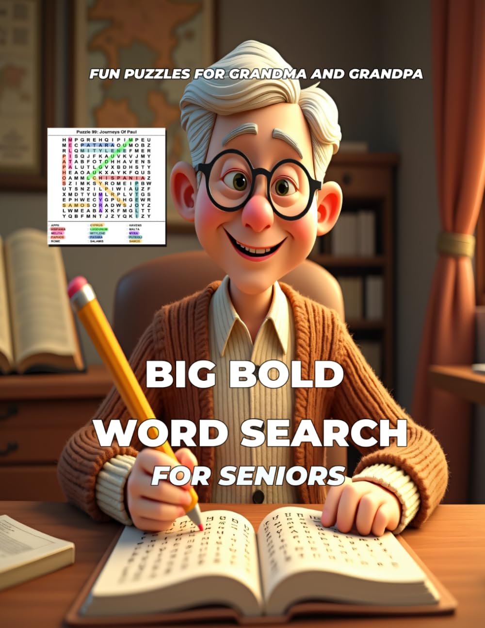 Big Bold Word Search For Seniors: 100 Giant Bible Puzzles — Journey Through the Sacred Cities and Lands of Scripture