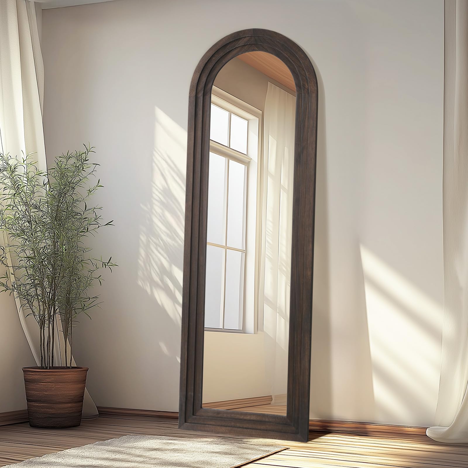 Amazon.com: MELOMOIR Arched Full Length Mirror with Solid Wood