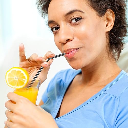 Miniatura 7 de Popote de metal (16 unidades) Negro -,Arco iris,Oro Rosa,plateado