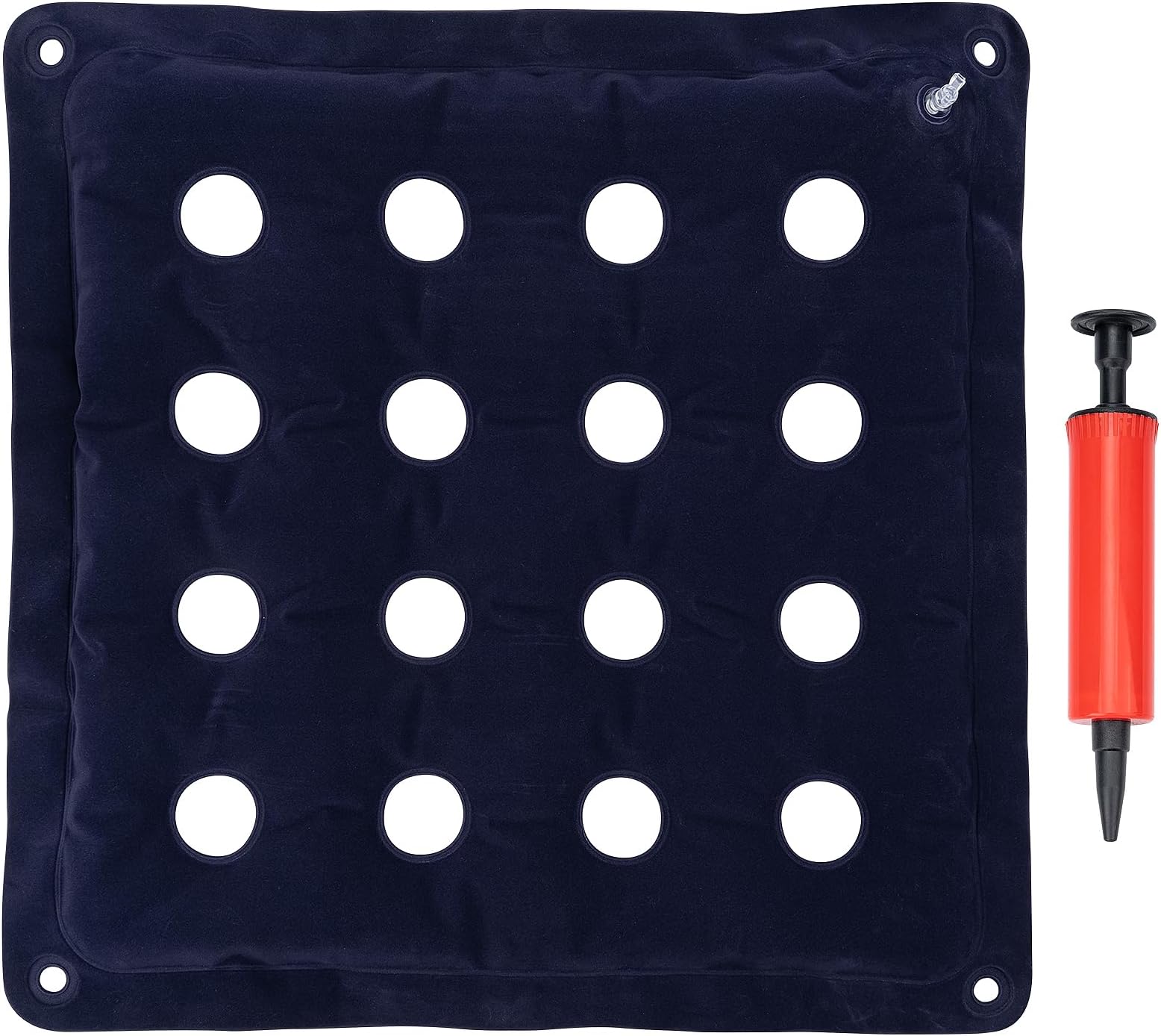 Pressure Relief Cushion for Prevention Sores Inflatable Seat Air Cushions for Bottoms Flocking 16 Holes Square Pressure Cushions,Cushion Anti Bedsore with Bonus Air Pump for Wheelchair Office Chair