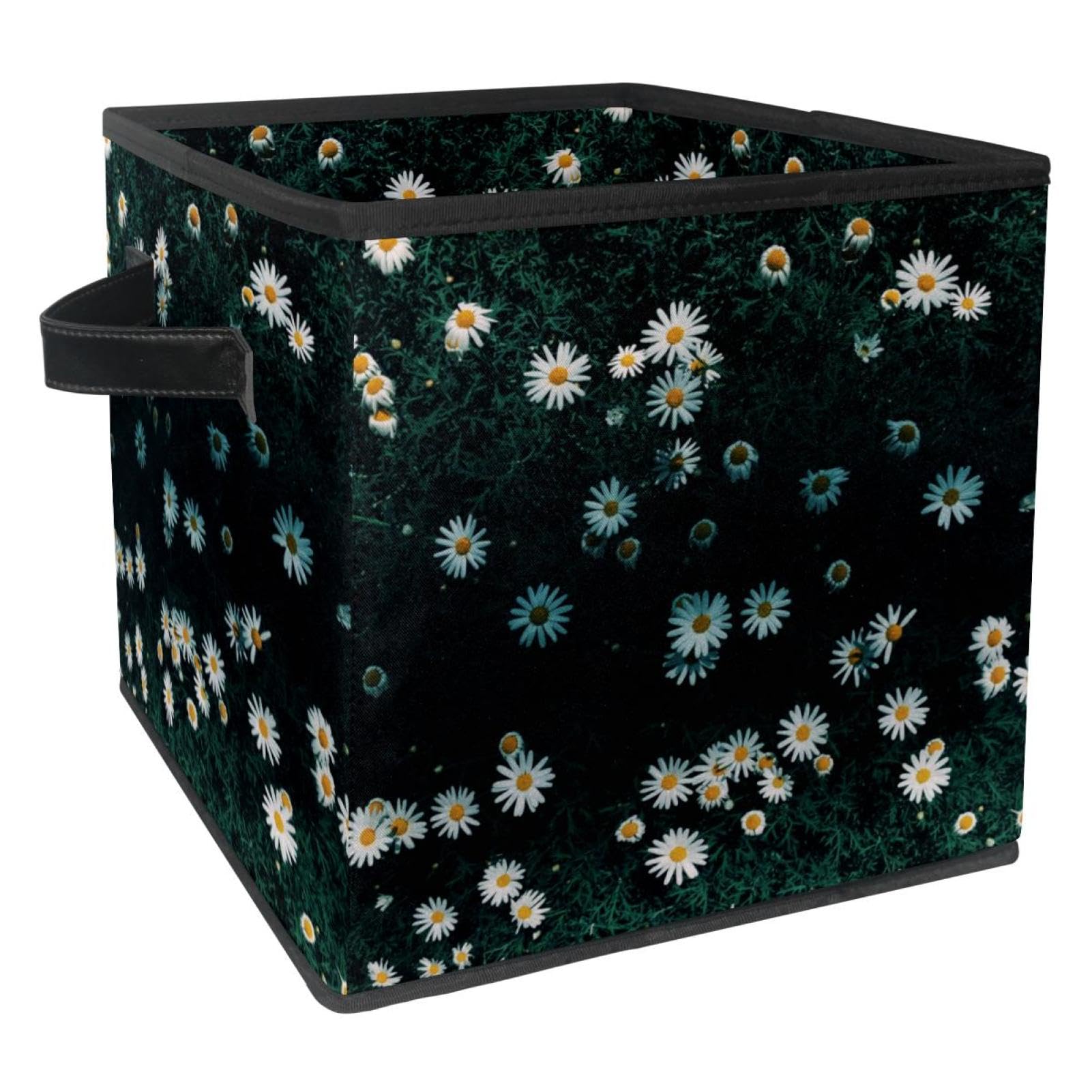 Boîte de rangement pour jouets et vêtements cube pliable marguerite pour chambre