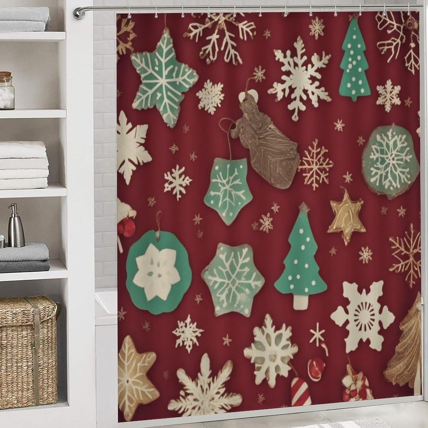 ZGDPBYF Christmas Bathroom Rugs and Mats Sets 3 Piece,Red
