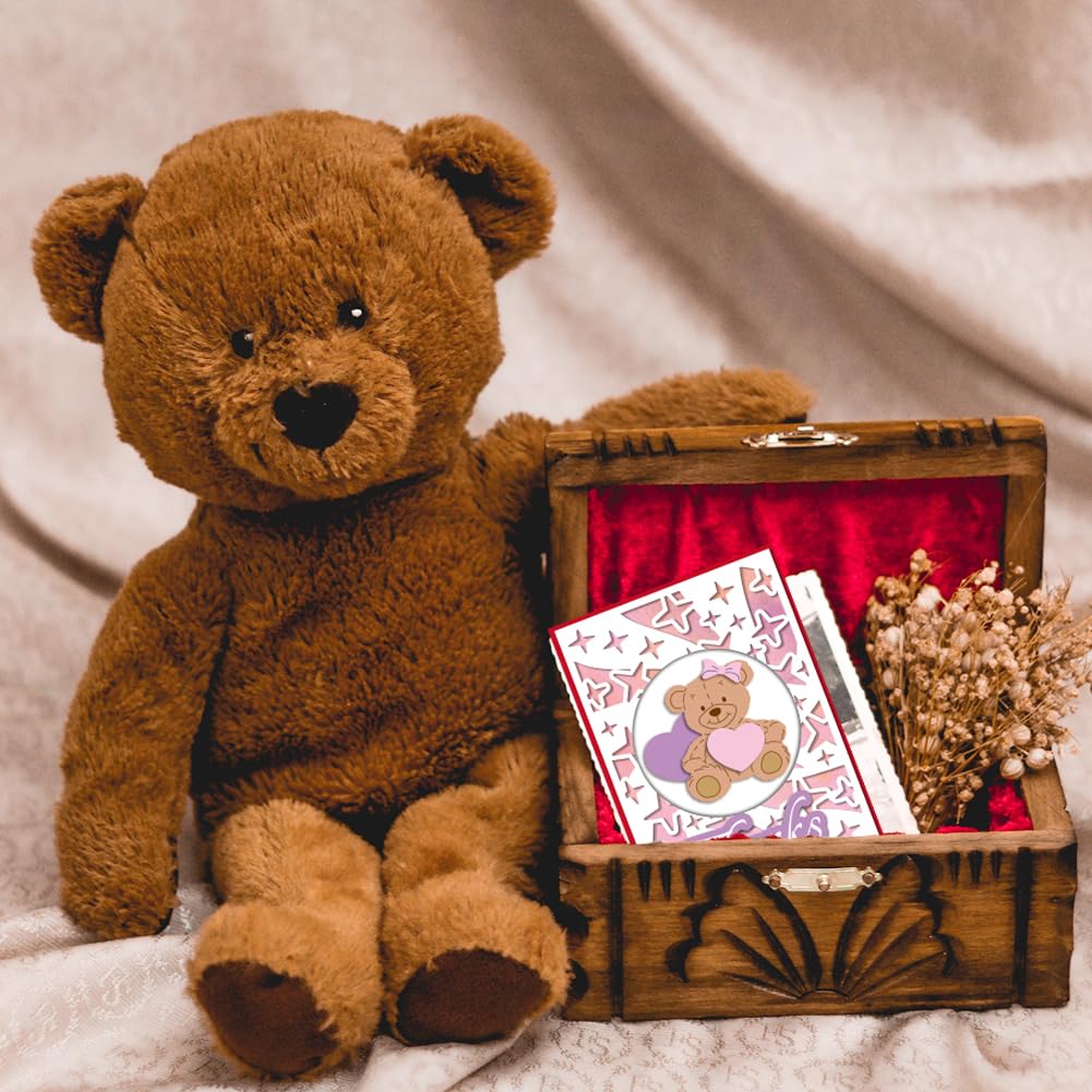 GLOBLELAND Fustelle eleganti a forma di orsetto per la creazione di biglietti con fiocco, orso, San Valentino, per fai da te, scrapbooking, diario, goffratura, decorazione artigianale