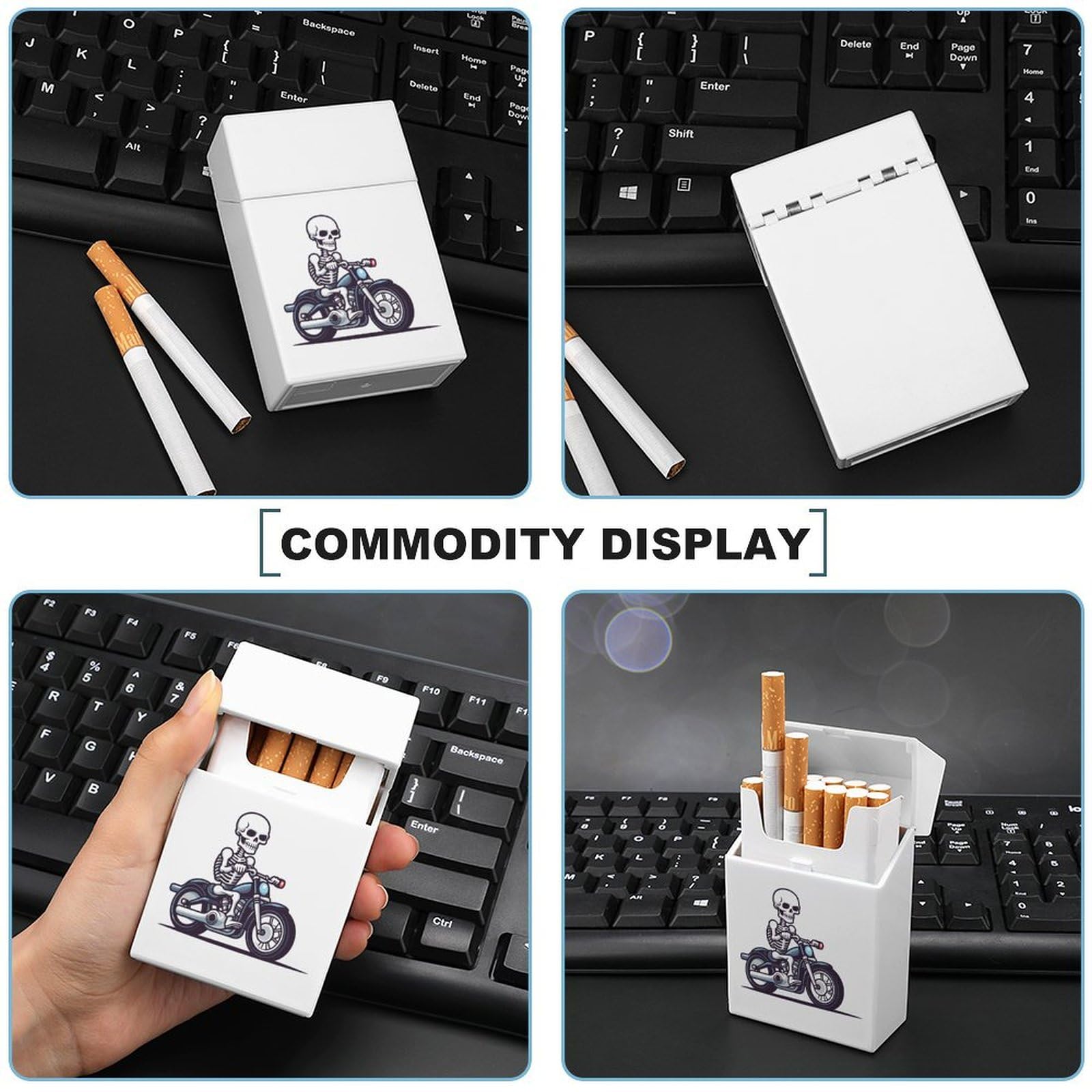 Amazon.com: Motorcycle Rider Cigarette Case Box Flip Open Waterproof Cigarette  Holder Box for Men and Women : Health & Household