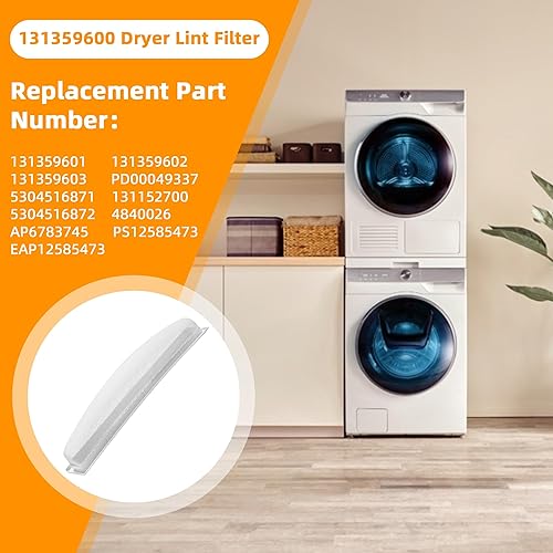 Miniatura 4 de AMI PARTS 131359600 Secadora de Pelusas Filtro de Pantalla Piezas de Repuesto Ajuste para Frigi-Daire, Ken-more - Repalce 5304516871, 131152700,