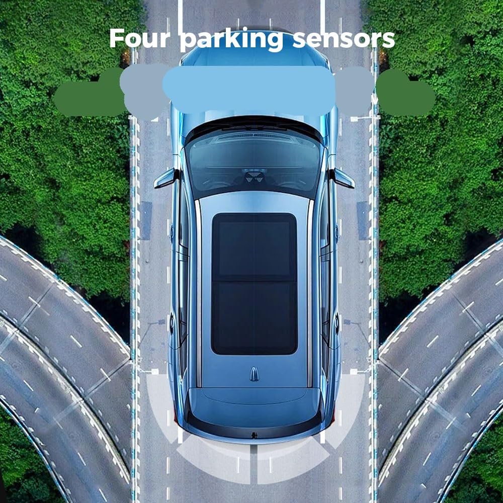 Kit sensori parcheggio 4 Sensori Cicalino 12V Kit Sensore Parcheggio Universale per Auto Rilevamento della Distanza per Indicatore Avviso Radar Retromarcia e Backup