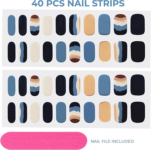 Miniatura 5 de 40 tiras de uñas, sin rayos UV, calcomanías de uñas de gel de larga duración, tiras de esmalte de uñas autoadhesivas para bricolaje, envoltura