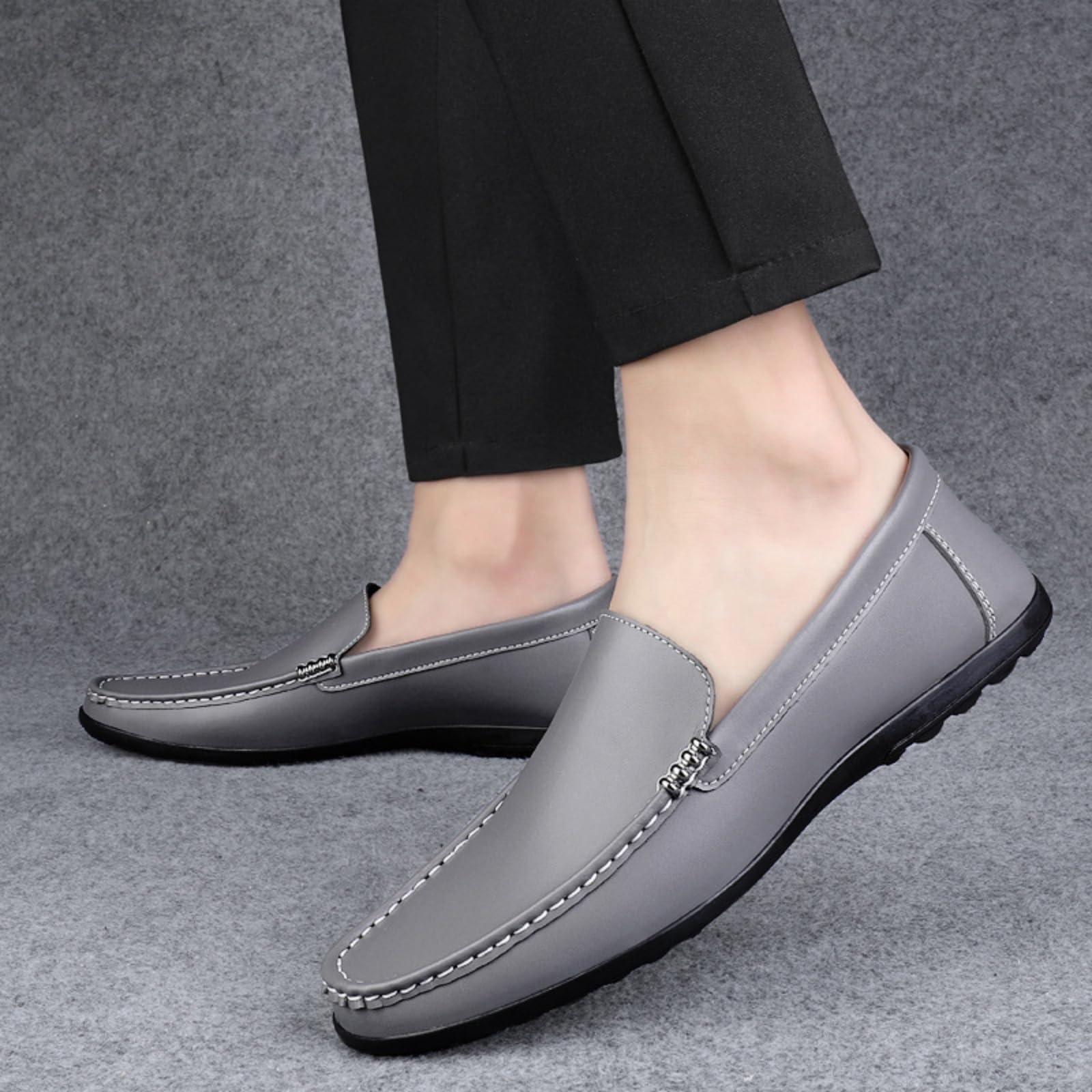Hixingo Scarpe da Guida da Uomo in Pelle