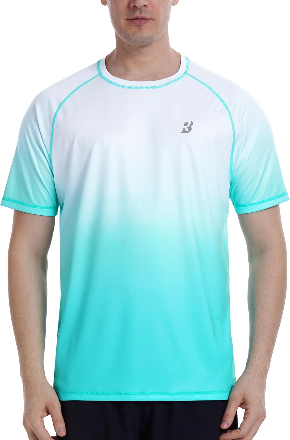 Roadbox Men's Swim Shirts Short Sleeve, UPF 50+ UV Sun Protection SPF Rash Guard, Quick Dry Surf Water Beach Fishing T Shirt