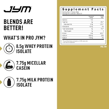 Pro JYM S'Mores Protein Powder - Whey Protein Isolates, Casein, Milk Protein, Lean Muscle Building for Men & Women, JYM Supplement Science, 45 Servings