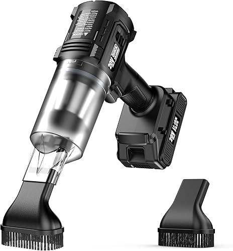 Miniatura 8 de Aspiradora de mano sin cable - 35000 PA fuerte succión para automóvil y hogar, aspiradora de automóvil portátil recargable ligera para pelo de