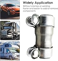 Vista 5 de Kingsea Stainless Steel Exhaust Pipe Fitting, Exhaust Sleeve, Connection Diameter 40 mm to 45 mm, Pipe Connector Exhaust Clamp
