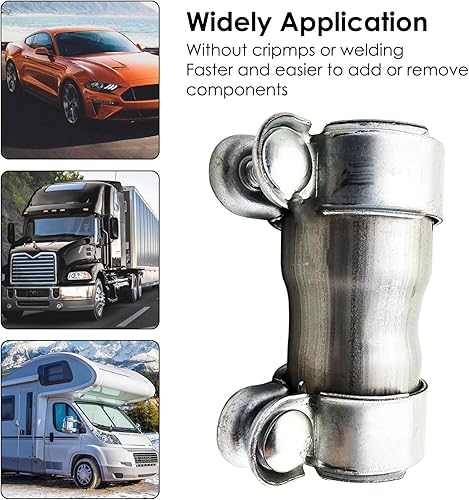 Miniatura 5 de Kingsea Stainless Steel Exhaust Pipe Fitting, Exhaust Sleeve, Connection Diameter 50 mm to 65 mm, Pipe Connector Exhaust Clamp