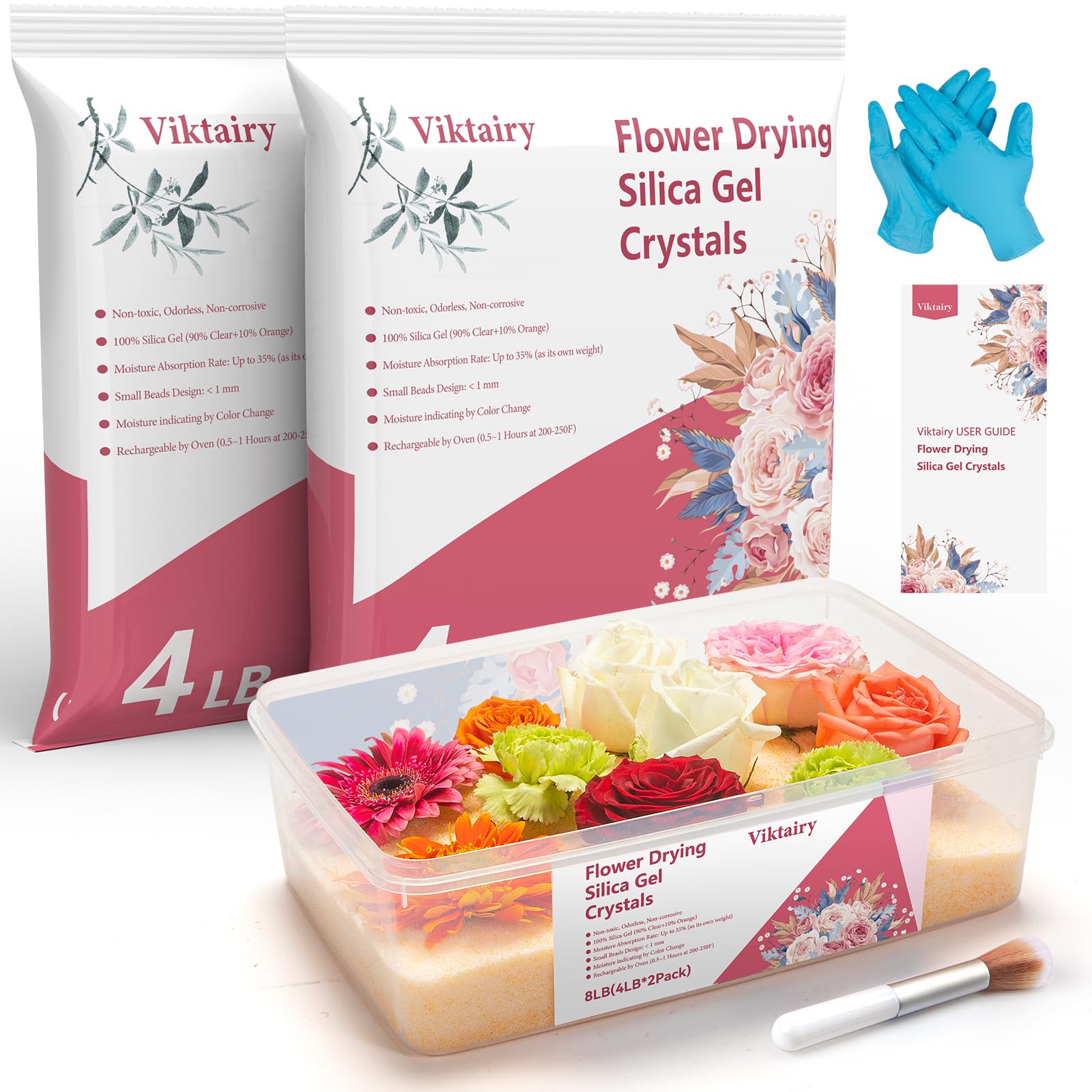 Silica Gel Flower Drying Crystals 5LBS, with Airtight Container — Amazon image 10