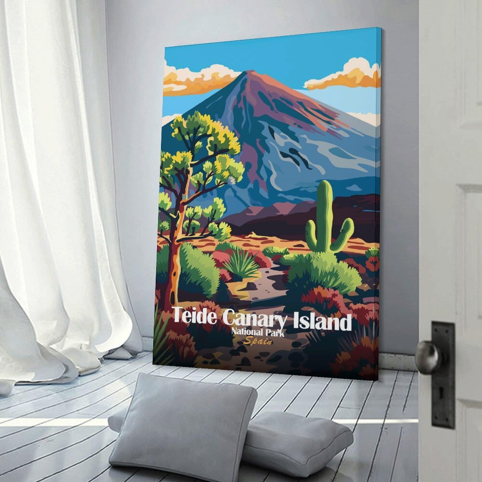 Junmoney Teide Canary Island National Park Spain Canvas Art Print, 20x30inch(50x75cm), for Bedrooms, Workspaces And Everyday Interiors, A Flexible Wall Accent for Shared Spaces