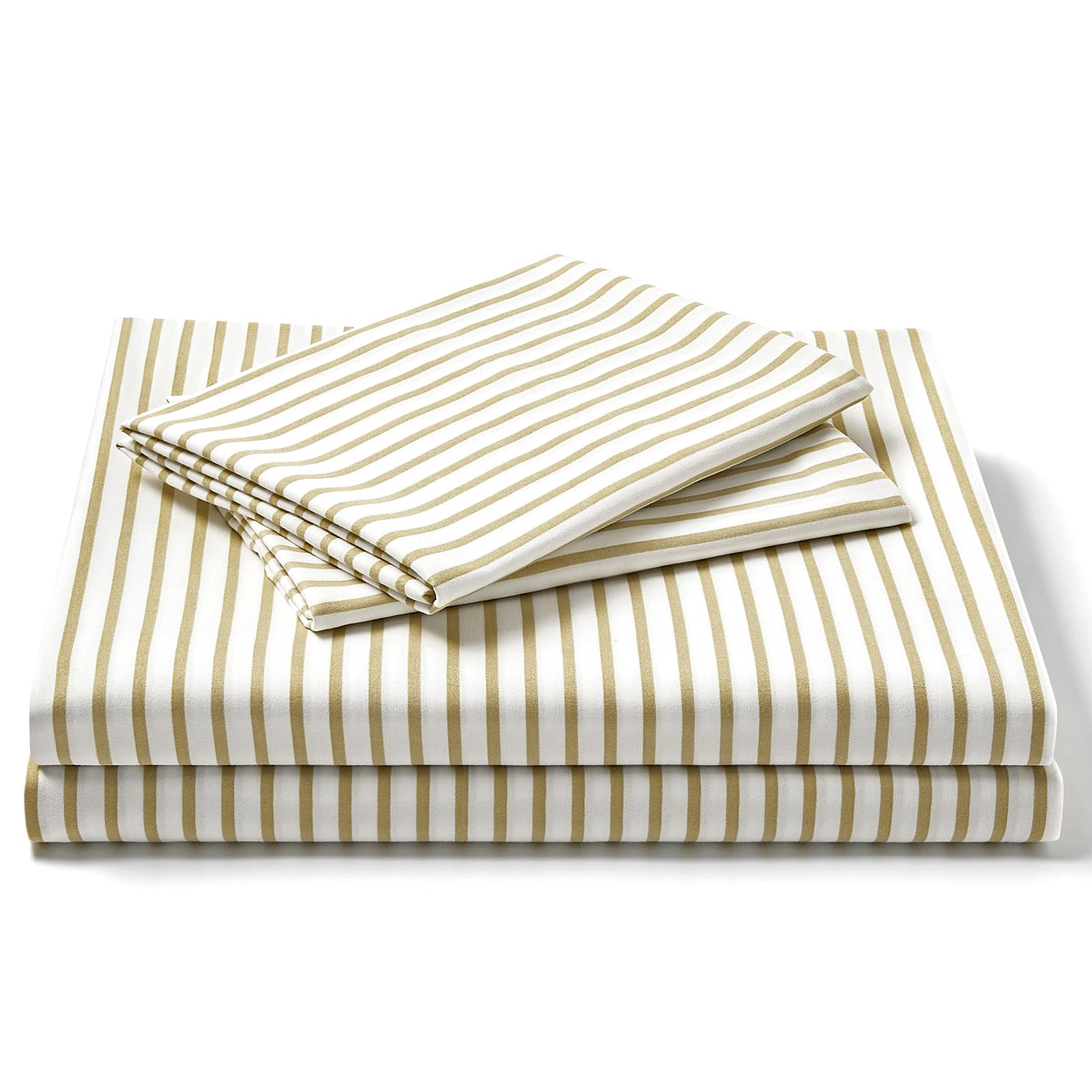 FreshCulture California King Sheets - Ultra Soft Striped - Brushed Microfiber- Deep Pockets up to 16" - Easy Care - Hotel Luxury 4 Piece Striped