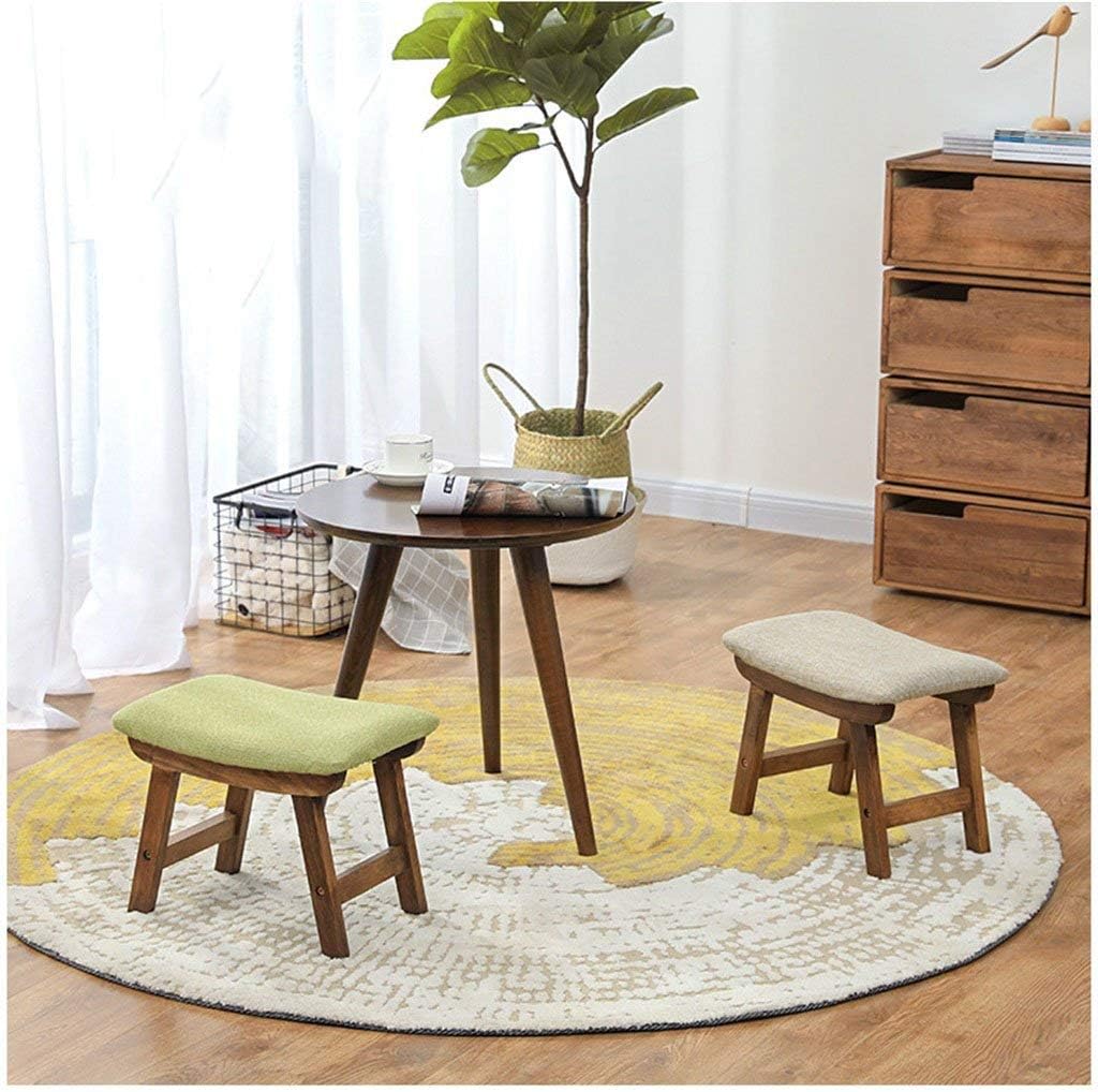 Stool Pouffe Wood Elegantly Curved Footstool Change Shoes Stool Bench Rest Chair,Living Room Bedroom Gray (Color : A)