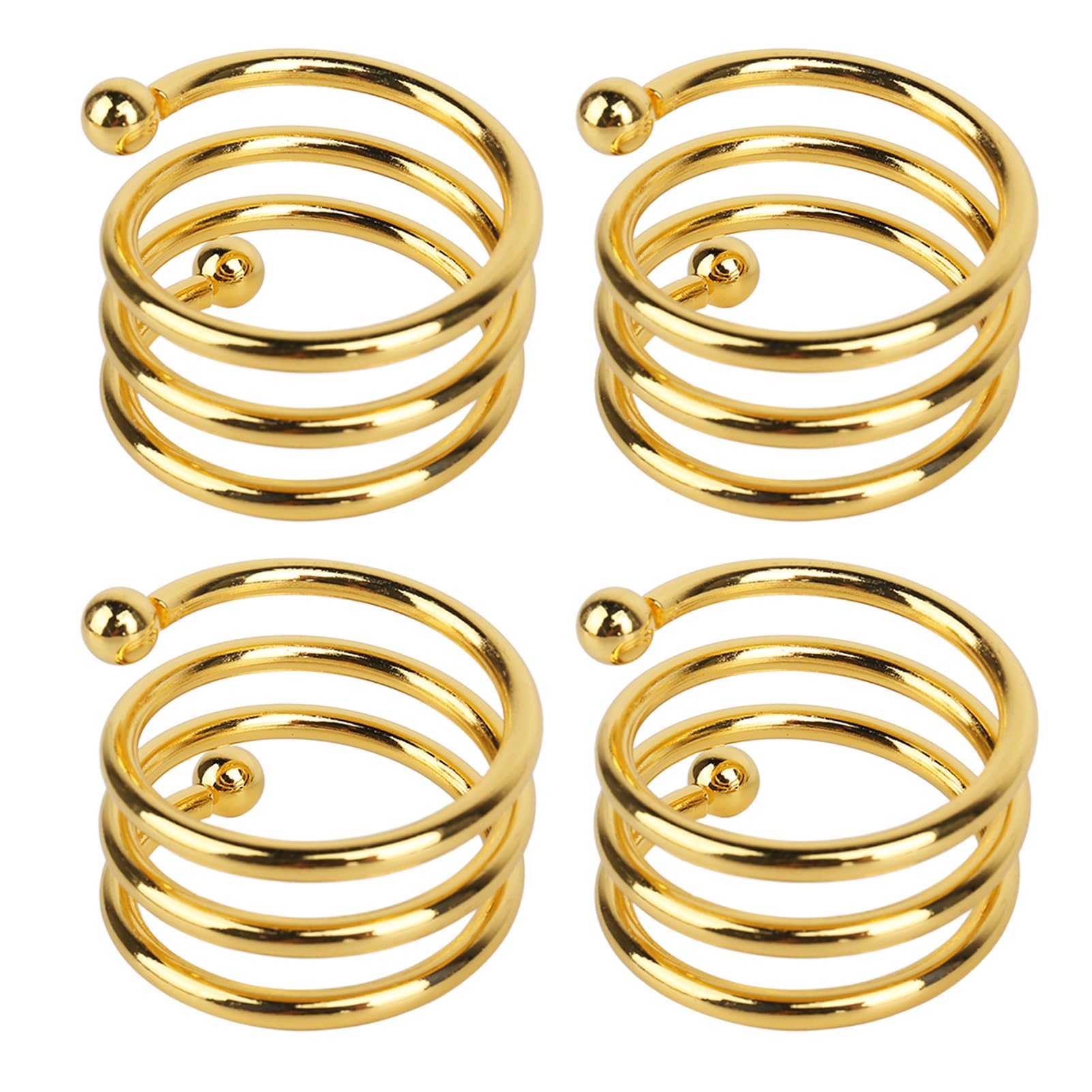 Servilleteros de Metal, Hermosa y Simple Forma de Espiral que Evita la Decoloración, 8 Piezas Servilletero de Mesa para Prevención de óxido Dorado para Cena de Cumpleaños