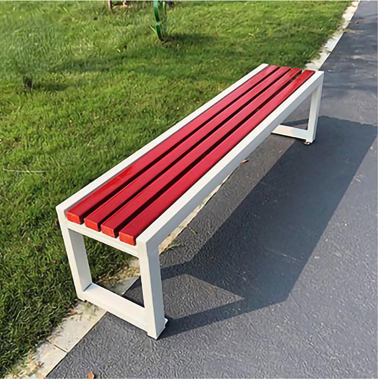 Banco de madera y acero para exteriores de 100 cm y 2 plazas