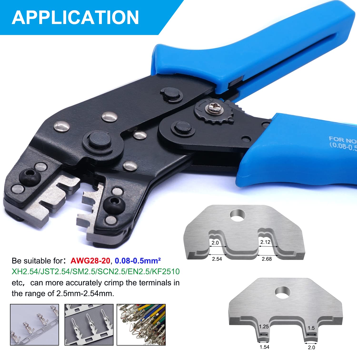 Taiss JST Crimping Tool,Dupont Crimping Tool,JST Crimping Tool Set,Dupont Crimper,Ratcheting Wire Crimper for JST Connector XH 2.54mm,PH2.0,D-sub Terminals,(0.08-0.5mm² 28-20AWG) - Image 2