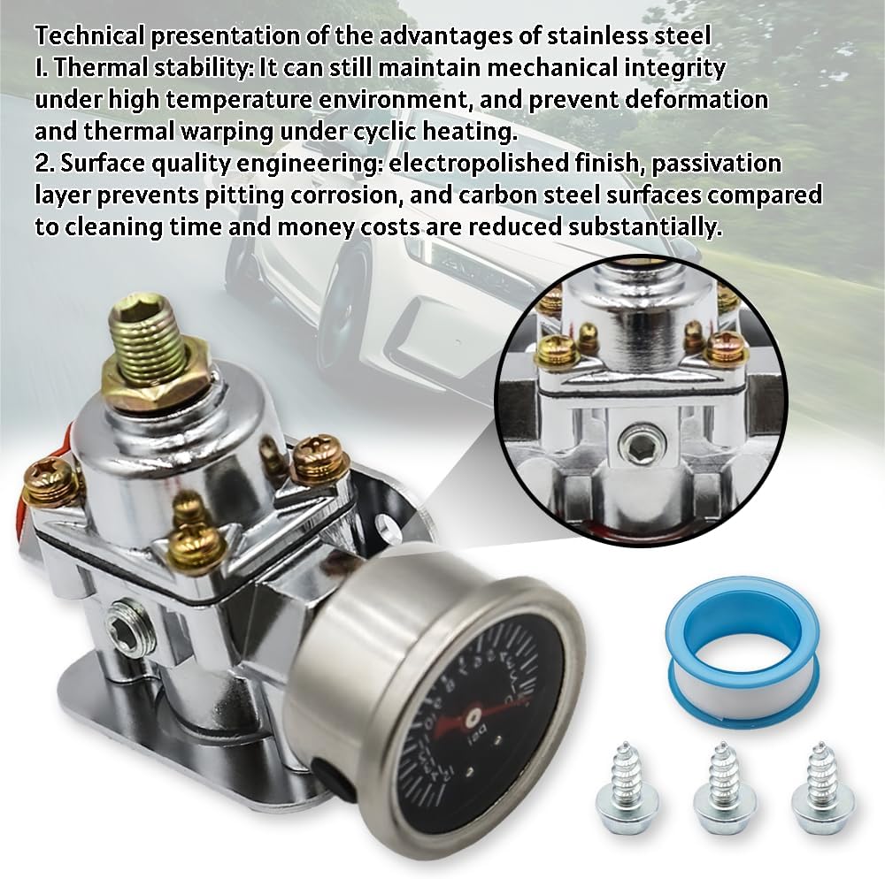 Fuel Pressure Regulator Zinc Alloy Carburetor Fuel Valve 12-804 1-4 PSI Fuel gauge Carburetor Parts