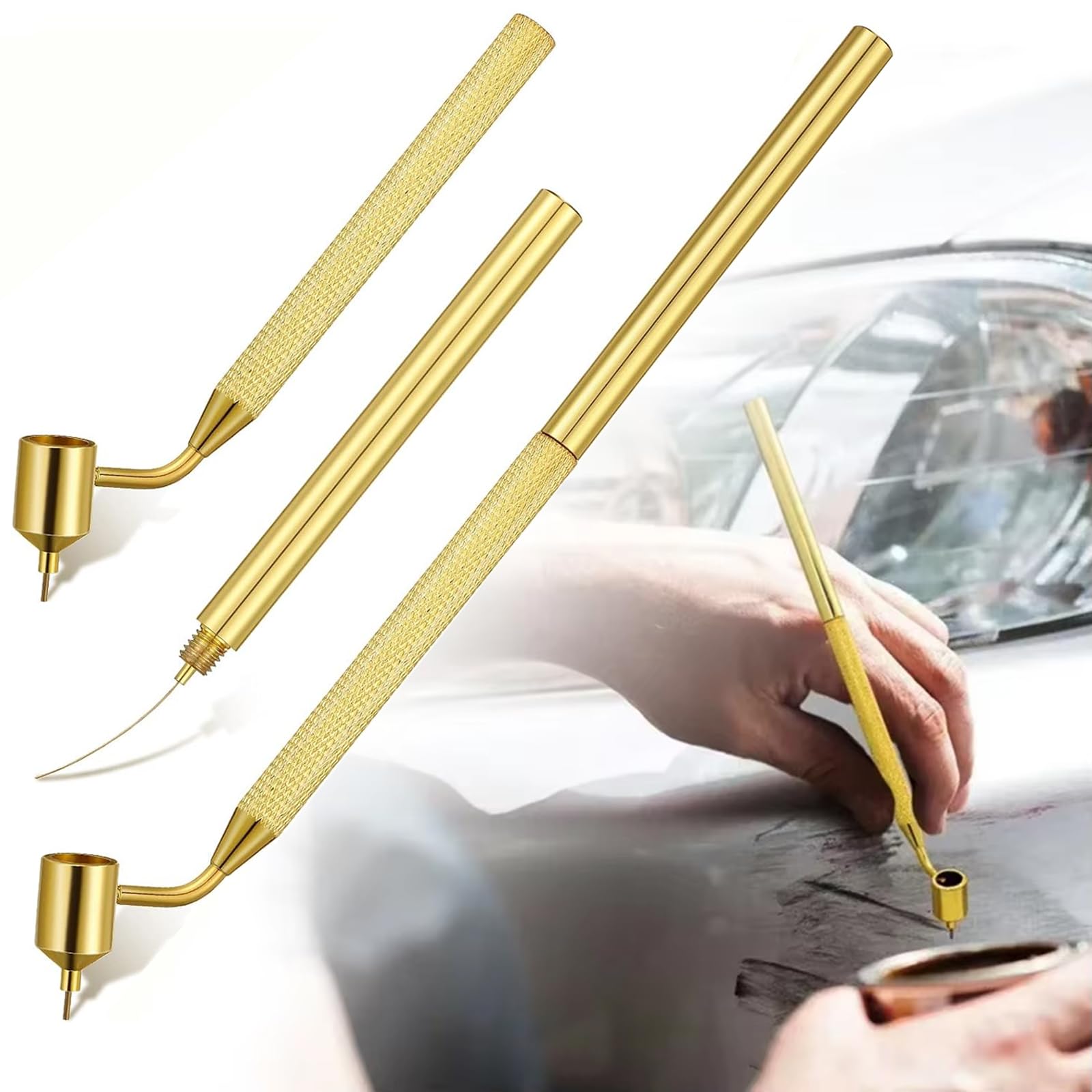 ファインラインペン 極細 0.3mm/0.5mmペン先 車の細かい傷を補修 アプリケーターペン タッチアップペン 車の傷 飛び石キズ 塗装傷 小傷 自動車補修 書道 絵画にも適用 (0.5mm)