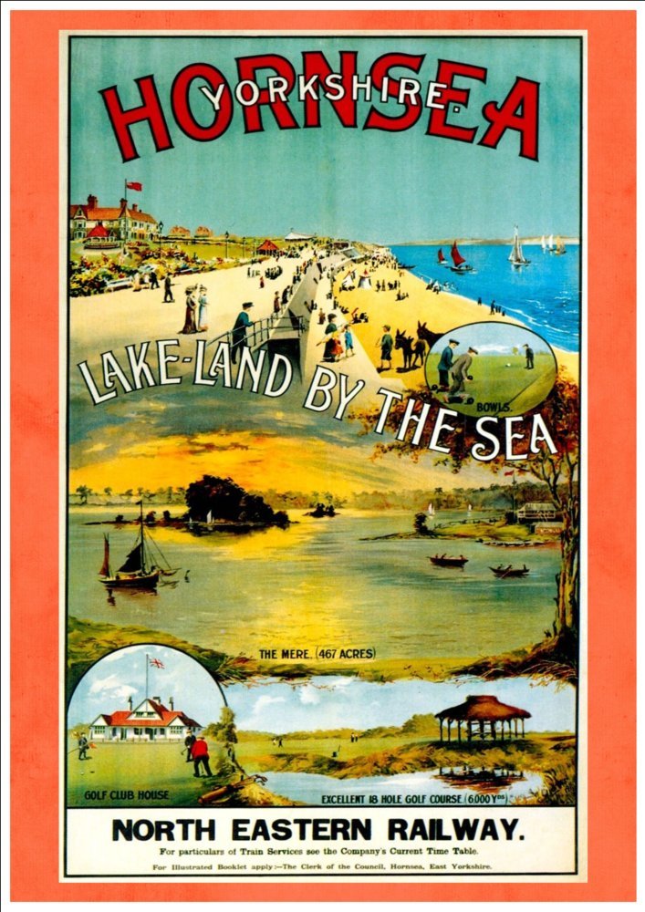 "North Eastern Railway - Hornsea" A4 Glossy Vintage Railway Poster Art Print