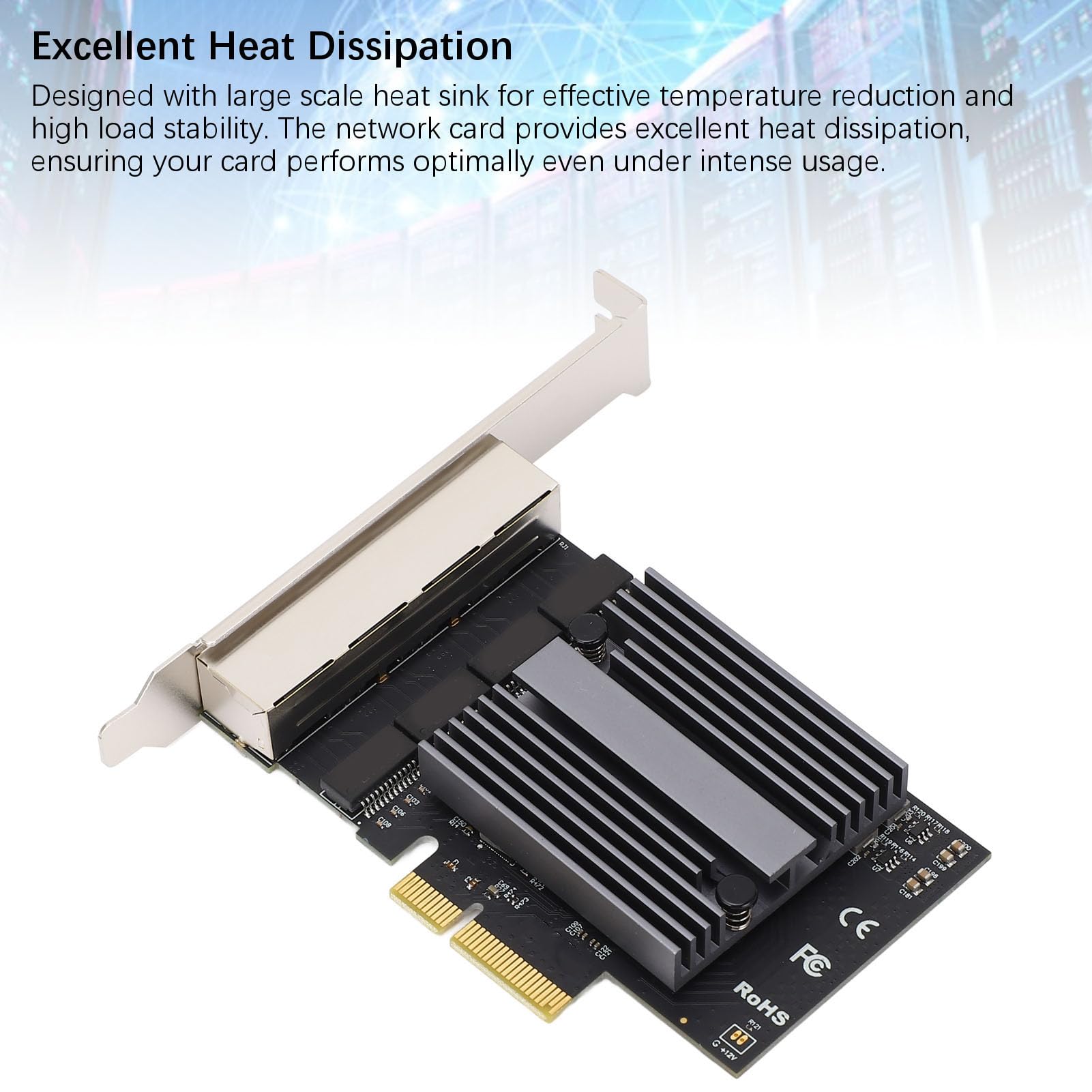 SIXRUN Carte Ethernet Gigabit 4 Ports 2.5G, PCIe X1 I226-V