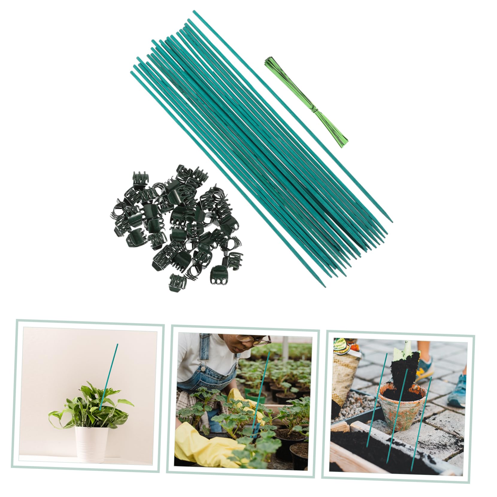TOYANDONA Lot De 4 Tuteurs pour Plantes De Jardin Supports pour Plantes D'Intérieur Et D'Extérieur pour Compositions en Plastique