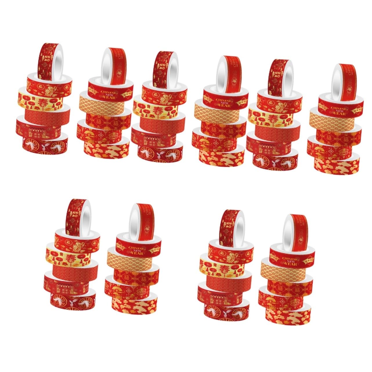 SHINEOFI 5 Set Nastro Washi Anno Del Drago Evidenziatore Nastro Adesivo Extra Largo Distributore Di Nastro Adesivo Per Mascheratura Nastro Del Diario Chiaro Neon Punto Colorful 12 * 5