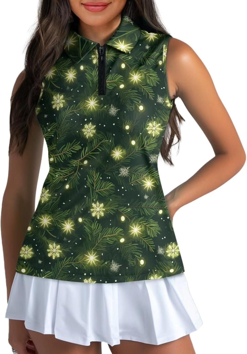 Women's Sleeveless Golf Shirts Sun Protection Quickly Dry Tennis Polo Lightweight Sports Athletic Tank Tops
