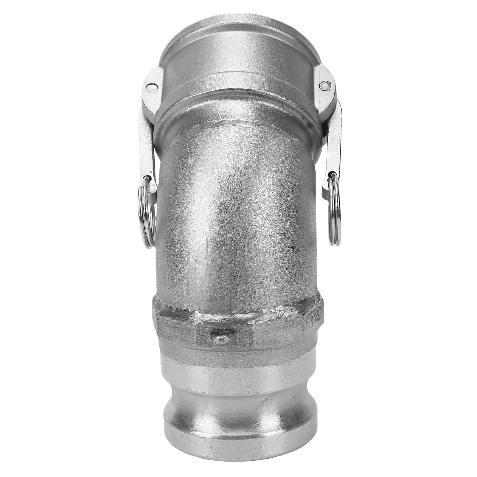 Fafeicy DA Camlock Acoplamiento de Manguera de 2,5 Pulgadas Hembra a Macho Codo de 45 Grados Leva y Ajuste de Ranura para Transferencia de Aceite de Gasolina y Agua para Uso Agríc