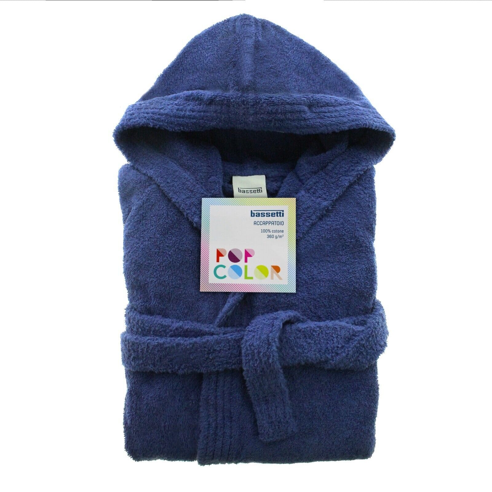 Bassetti Accappatoio Bambino Bambina in Spugna | Accappatoio Bimba Bimbo con Cappuccio 100% Cotone (Oltremare DA, 10/12 anni)